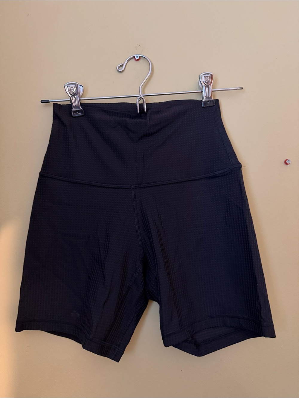 lululemon athletica Black High-Rise Ribbed Bike Shorts, Size 4